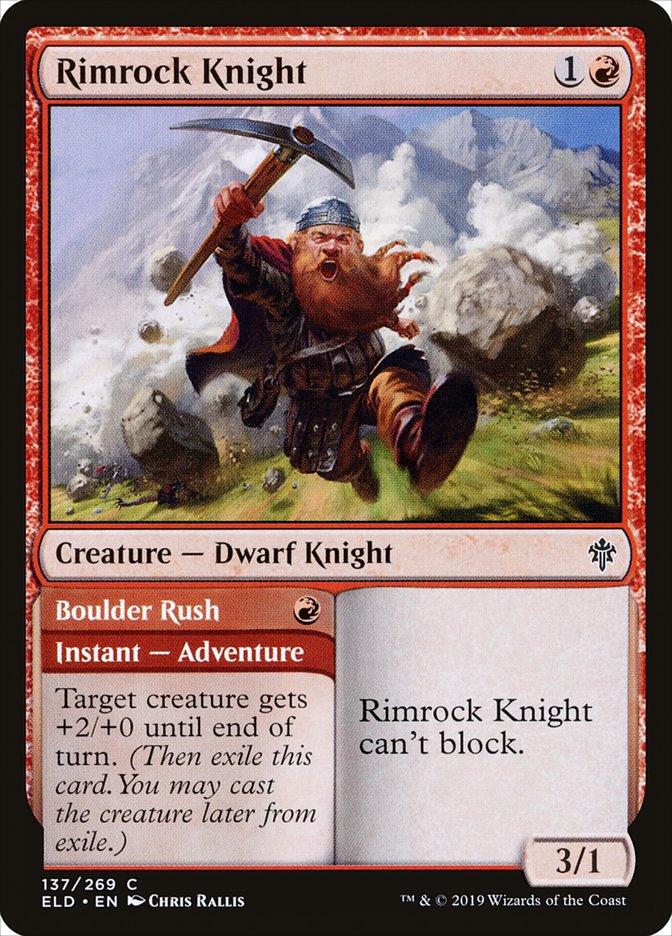 Rimrock Knight // Boulder Rush [Throne of Eldraine] Foil