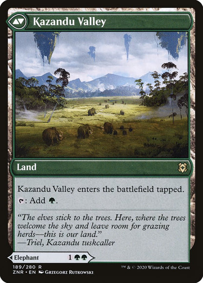 Kazandu Mammoth // Kazandu Valley [Zendikar Rising] Foil