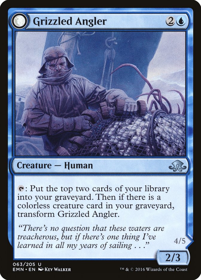 Grizzled Angler // Grisly Anglerfish [Eldritch Moon] Foil