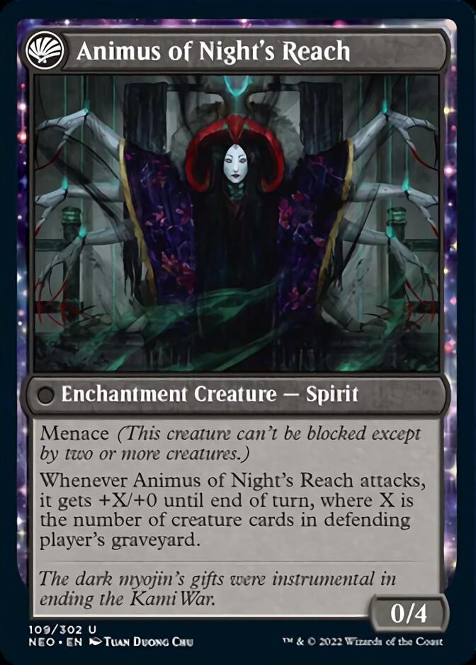 The Long Reach of Night // Animus of Night's Reach [Kamigawa: Neon Dynasty] Foil