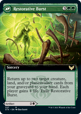 Pestilent Cauldron // Restorative Burst (Extended Art) [Strixhaven: School of Mages] Foil