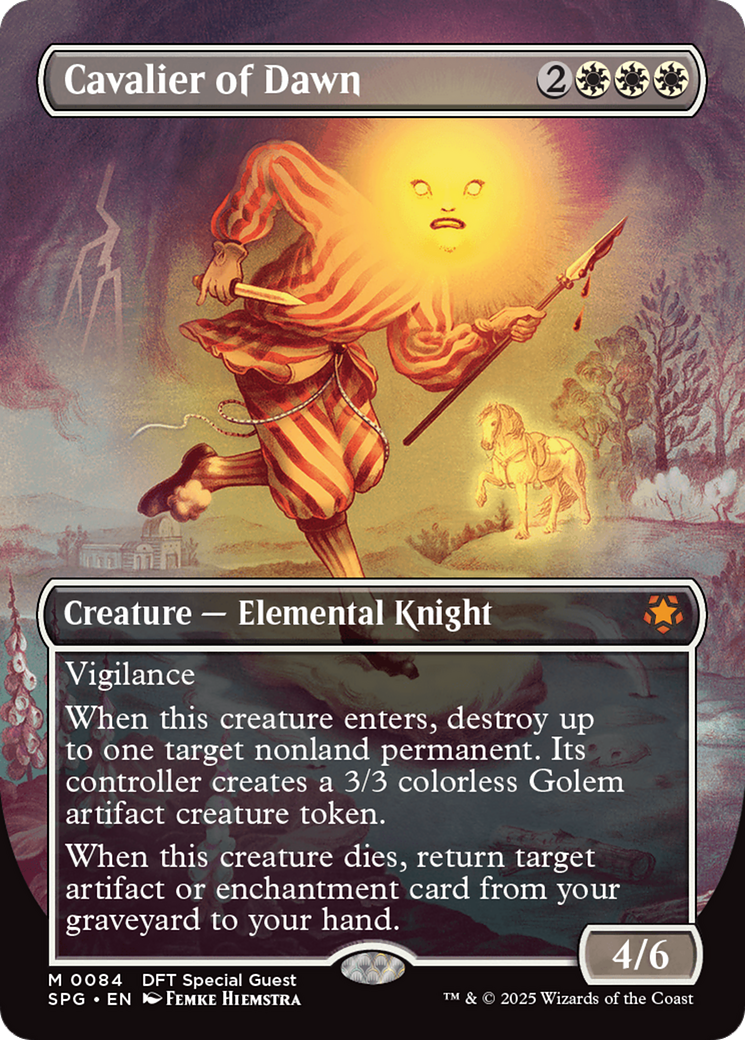 Cavalier of Dawn (Borderless) [Aetherdrift Special Guests] Foil