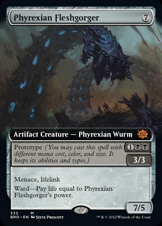 Phyrexian Fleshgorger (Extended Art) [The Brothers' War] Foil