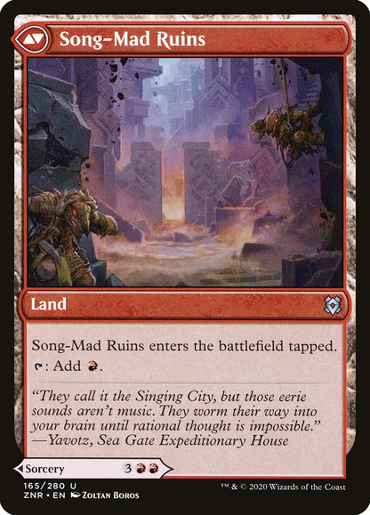 Song-Mad Treachery // Song-Mad Ruins [Zendikar Rising] Foil