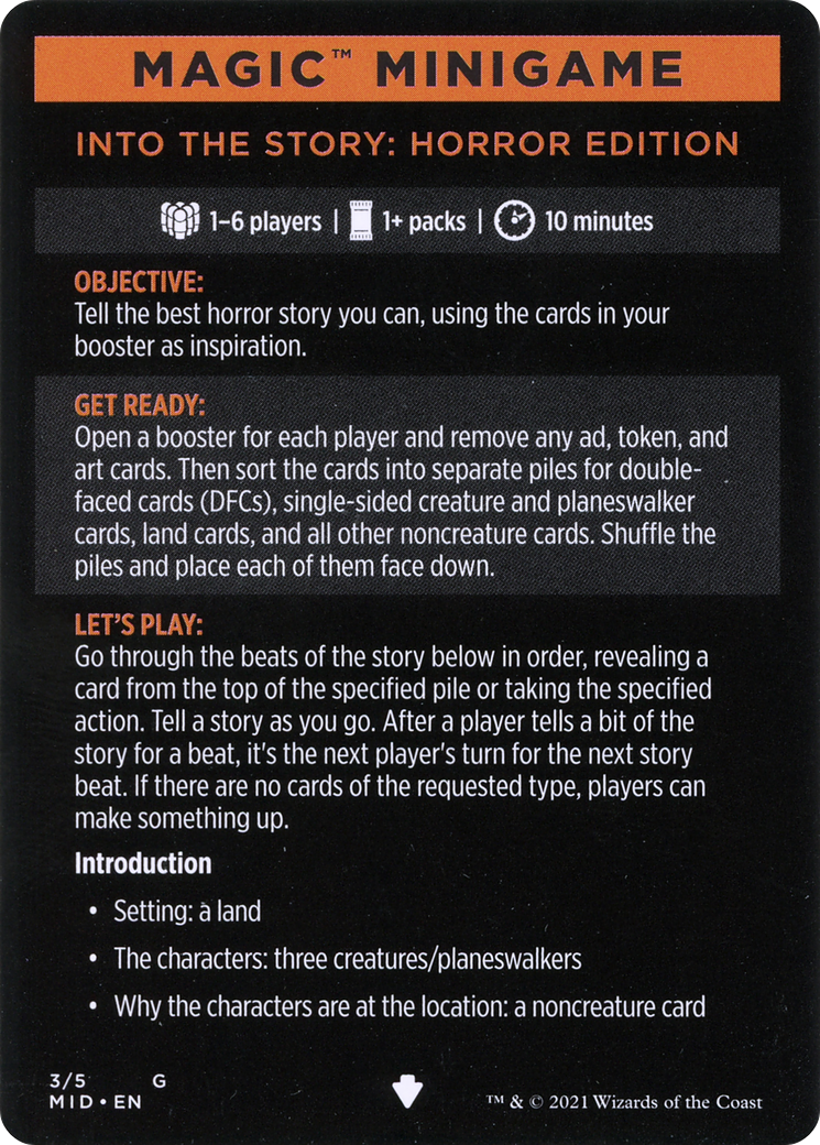 Into the Story: Horror Edition // Into the Story (cont'd)  [Innistrad: Midnight Hunt Minigames]