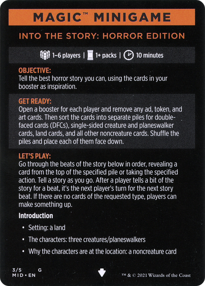 Into the Story: Horror Edition // Into the Story (cont'd)  [Innistrad: Midnight Hunt Minigames]