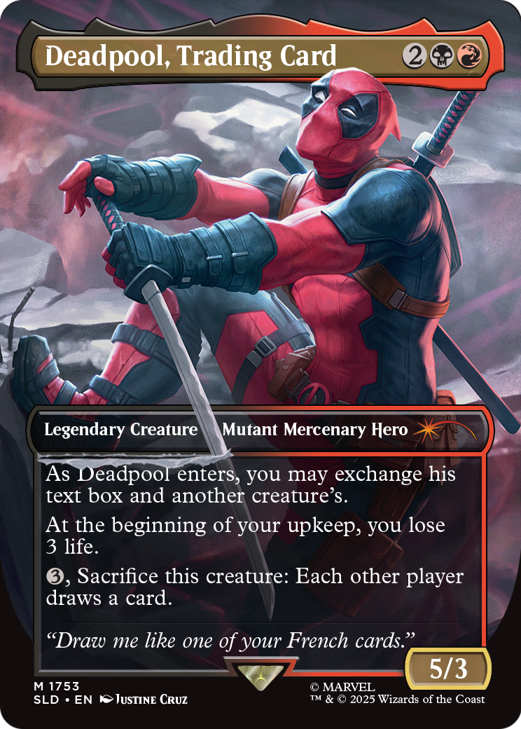 Deadpool, Trading Card  [Secret Lair Drop Series] (Borderless) Foil