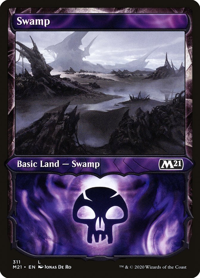 Swamp (311) (Showcase) [Core Set 2021] Foil