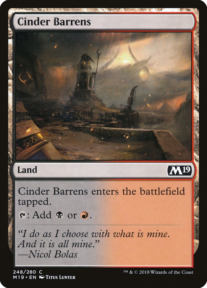 Cinder Barrens [Core Set 2019] Foil