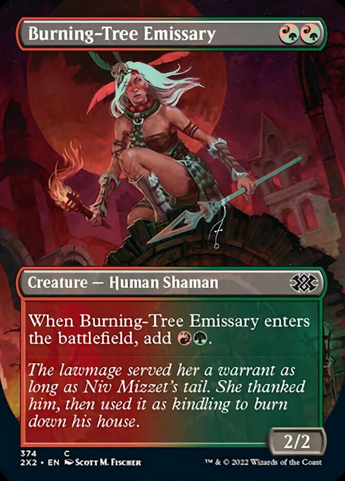 Burning-Tree Emissary (Borderless Alternate Art) [Double Masters 2022] Foil