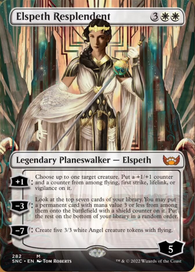 Elspeth Resplendent (Borderless) [Streets of New Capenna] Foil