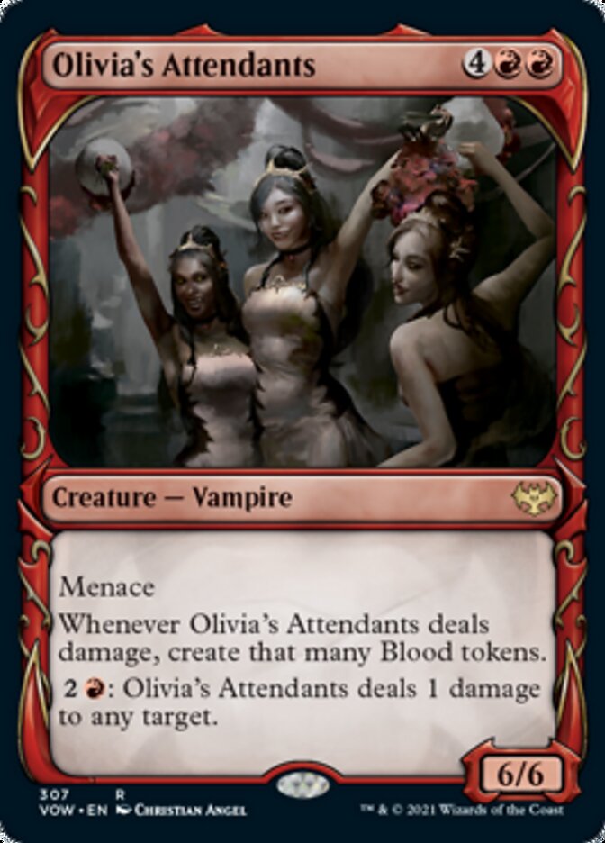 Olivia's Attendants (Showcase Fang Frame) [Innistrad: Crimson Vow] Foil