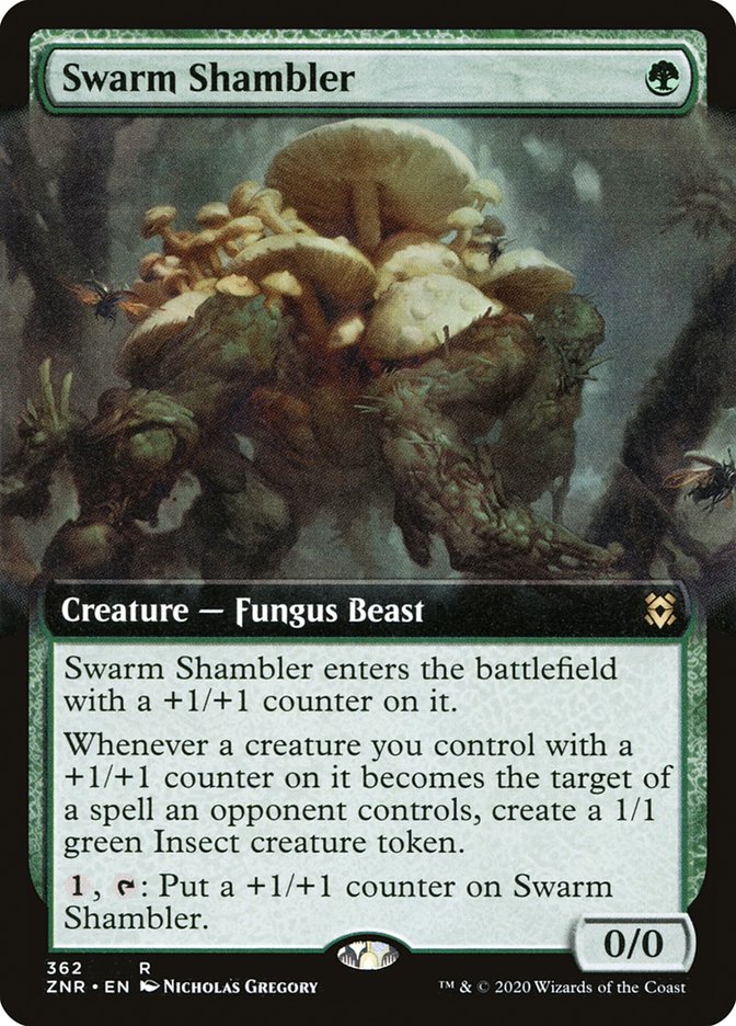 Swarm Shambler (Extended Art) [Zendikar Rising] Foil