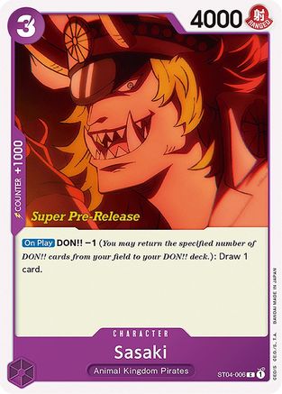 Sasaki (ST04-006) - [Super Pre-Release Starter Deck 4: Animal Kingdom Pirates]