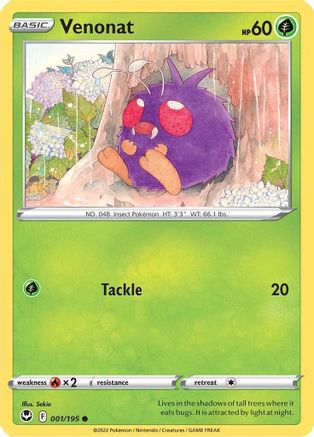 Venonat (001/195) [Sword & Shield: Silver Tempest] Reverse Holofoil