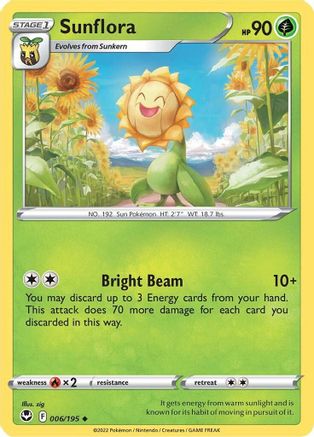 Sunflora (006/195) [Sword & Shield: Silver Tempest] Reverse Holofoil
