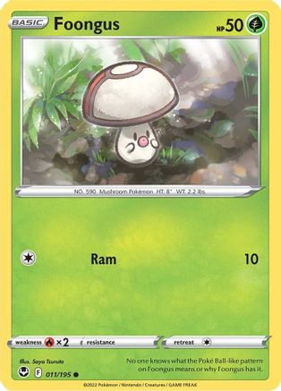 Foongus (011/195) [Sword & Shield: Silver Tempest] Reverse Holofoil