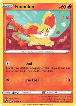 Fennekin (025/195) [Sword & Shield: Silver Tempest] Reverse Holofoil