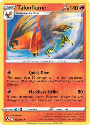 Talonflame (029/195) [Sword & Shield: Silver Tempest] Reverse Holofoil