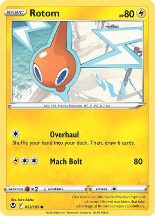 Rotom (053/195) [Sword & Shield: Silver Tempest] Reverse Holofoil