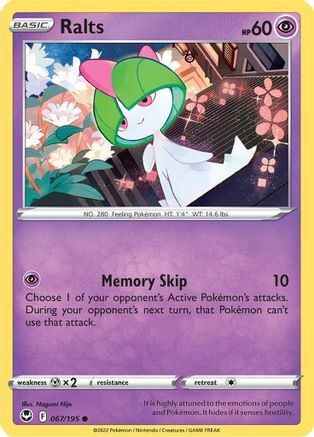 Ralts (067/195) [Sword & Shield: Silver Tempest] Reverse Holofoil