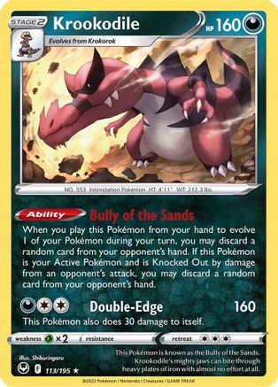 Krookodile (113/195) [Sword & Shield: Silver Tempest] Reverse Holofoil