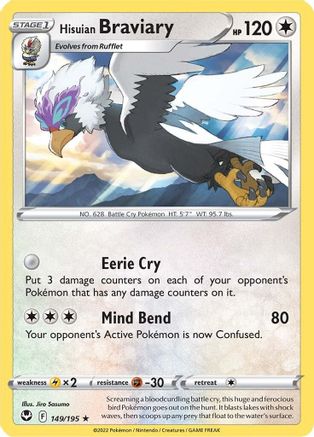 Hisuian Braviary (149/195) [Sword & Shield: Silver Tempest] Reverse Holofoil