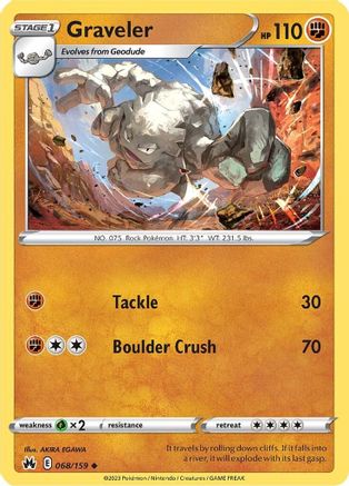 Graveler (068/159) [Sword & Shield: Crown Zenith] Reverse Holofoil