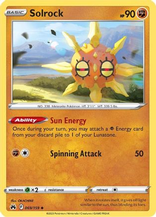 Solrock (069/159) [Sword & Shield: Crown Zenith] Reverse Holofoil