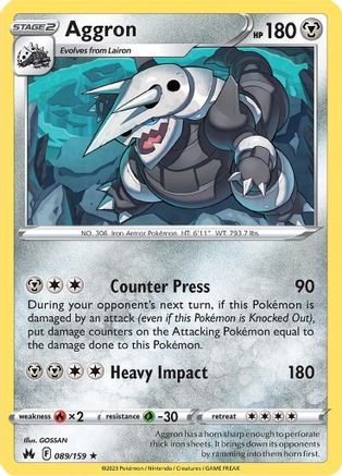 Aggron (089/159) [Sword & Shield: Crown Zenith] Reverse Holofoil
