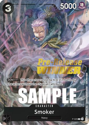 Smoker (Pre-Release) [Winner] (P-025) - [One Piece Promotion Cards] Foil