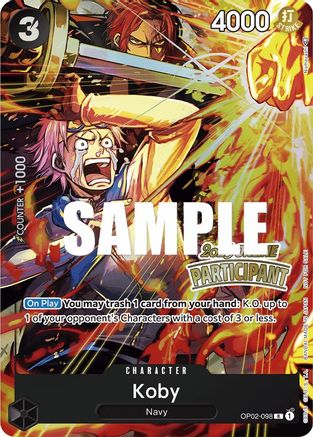 Koby (Online Regional 2023) [Participant] (OP02-098) - [One Piece Promotion Cards] Foil