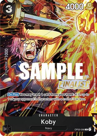 Koby (Online Regional 2023) [Finalist] (OP02-098) - [One Piece Promotion Cards] Foil