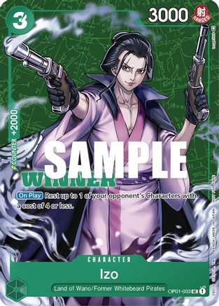 Izo (Tournament Pack Vol. 2) [Winner] (OP01-033) - [One Piece Promotion Cards]