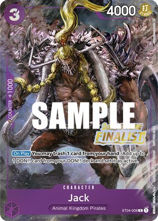 Jack (Offline Regional 2023) [Finalist] (ST04-008) - [One Piece Promotion Cards] Foil