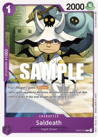 Saldeath (OP02-074) - [Paramount War Pre-Release Cards]