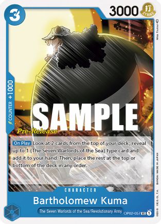Bartholomew Kuma (OP02-057) - [Paramount War Pre-Release Cards]