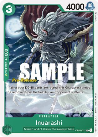 Inuarashi (OP02-027) - [Paramount War Pre-Release Cards]