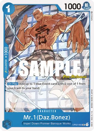 Mr.1 (Daz.Bonez) (OP02-063) - [Paramount War Pre-Release Cards]