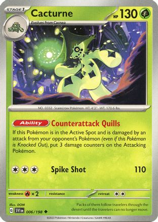 Cacturne (006/198) [Scarlet & Violet: Base Set] Reverse Holofoil