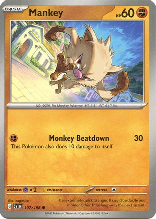 Mankey (107/198) [Scarlet & Violet: Base Set] Reverse Holofoil