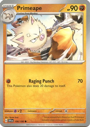 Primeape (108/198) [Scarlet & Violet: Base Set] Reverse Holofoil