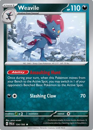 Weavile (134/193) [Scarlet & Violet: Paldea Evolved] Reverse Holofoil