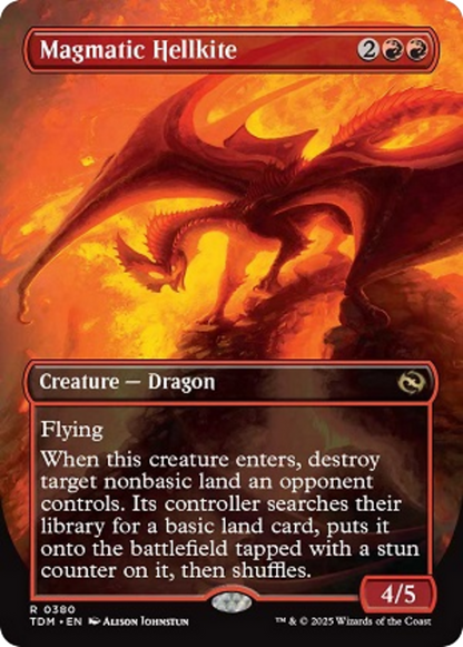 Magmatic Hellkite (Borderless) [Tarkir: Dragonstorm] Foil
