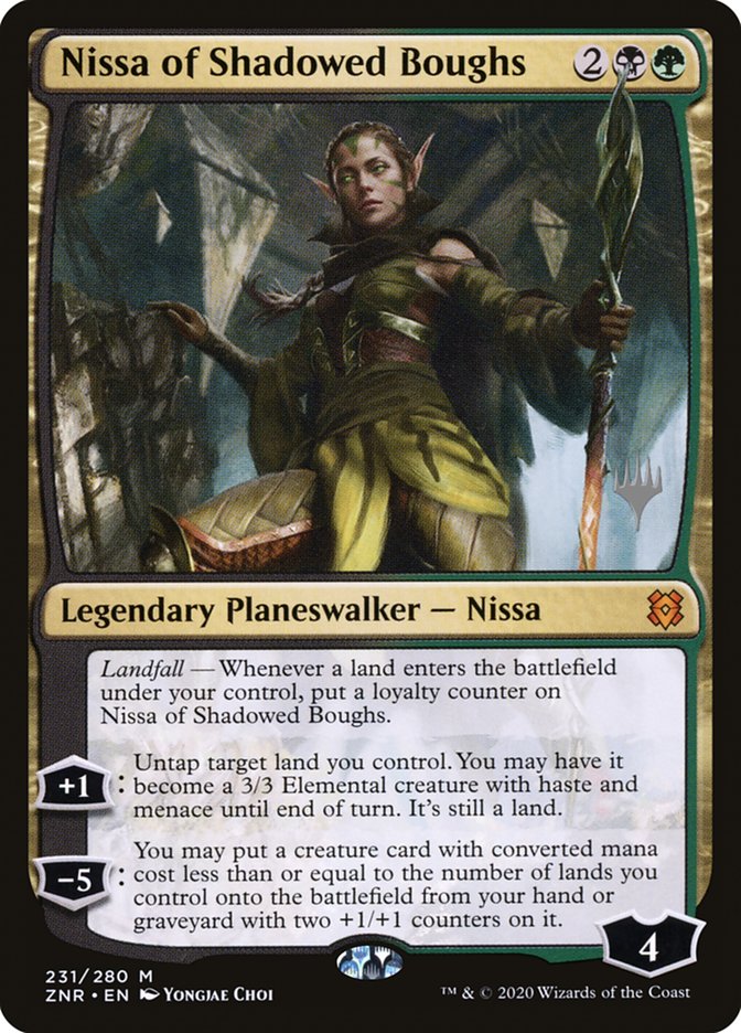 Nissa of Shadowed Boughs (Promo Pack) [Zendikar Rising Promos] Foil