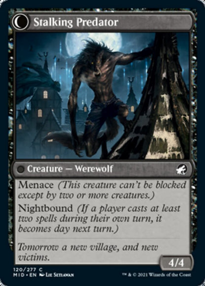 Shady Traveler // Stalking Predator [Innistrad: Midnight Hunt] Foil