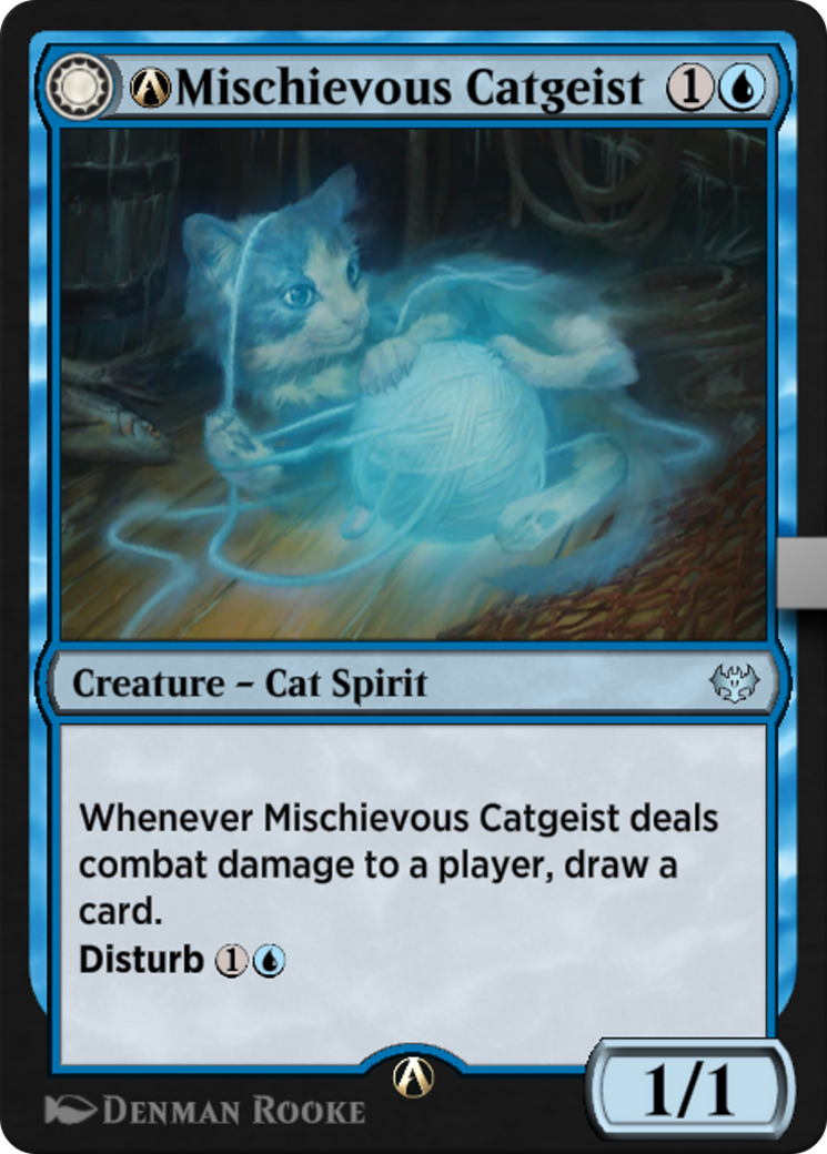 A-Mischievous Catgeist // A-Catlike Curiosity  [Innistrad: Crimson Vow]: (Double Faced Transform)