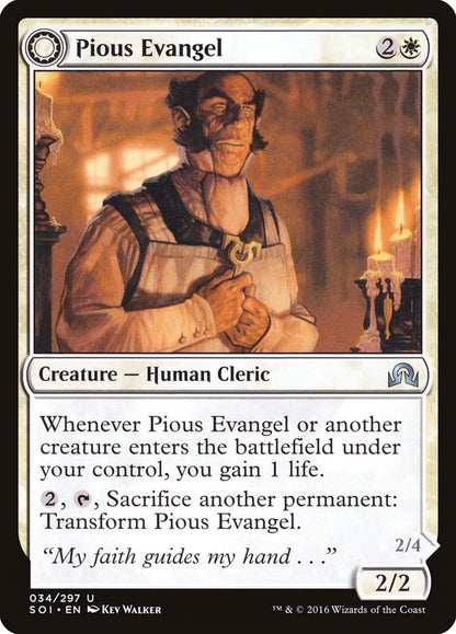 Pious Evangel // Wayward Disciple [Shadows over Innistrad] Foil