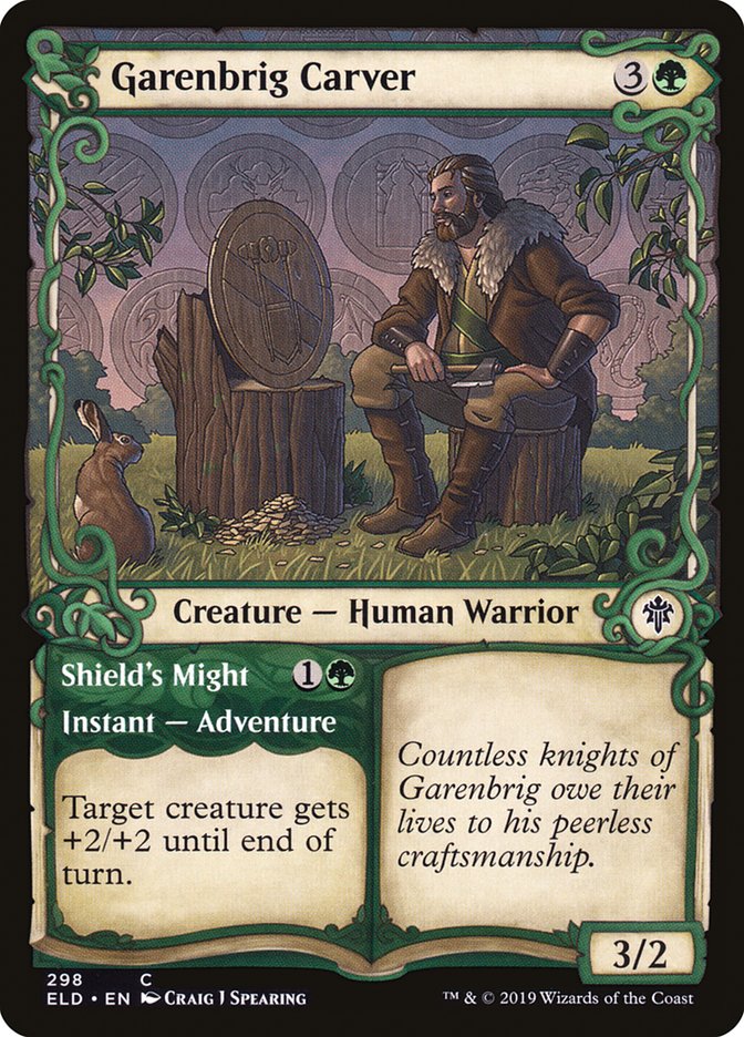 Garenbrig Carver // Shield's Might (Showcase) [Throne of Eldraine] Foil