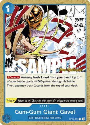 Gum-Gum Giant Gavel (OP03-055) - [Pillars of Strength Pre-Release Cards]